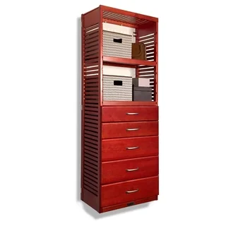 John Louis 5-drawer Red Mahogany Standalone Storage Tower