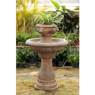 2-tier Lion Head Garden Water Fountain