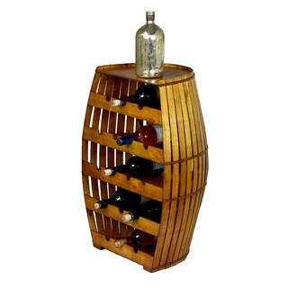 Wood Barrel Shaped 17-bottle Wine Rack