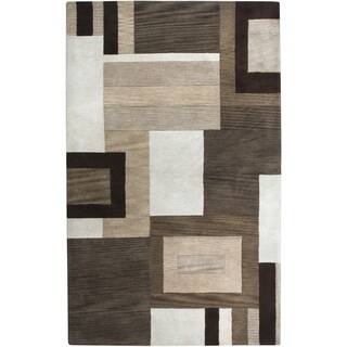 Rizzy Home Volare Collection Hand-tufted Geometric Wool Brown/ Beige Rug (8' x 10')