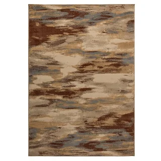 Rizzy Home Carrington Collection Power-loomed Abstract Beige/ Grey Rug (7'10 x 10'10)