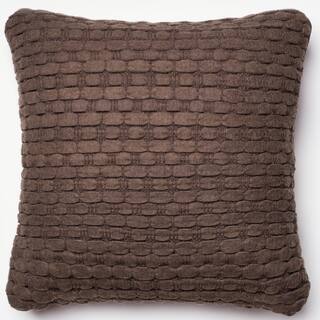 Rhythm Brown Felted Wool Down Feather or Polyester Filled 22-inch Throw Pillow or Pillow Cover