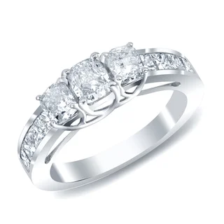 Auriya 14k White Gold 2ct TDW Cushion Cut Diamond Engagement Ring (G-H, SI1-SI2)