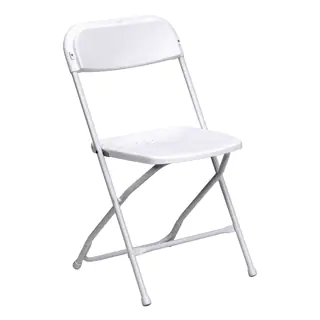 Wisteria White Folding Chairs with Draining Holes
