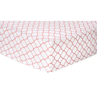 Trend Lab Coral Quatrefoil Deluxe Flannel Fitted Crib Sheet