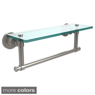 Washington Square Collection 16-inch Glass Vanity Shelf with Integrated Towel Bar