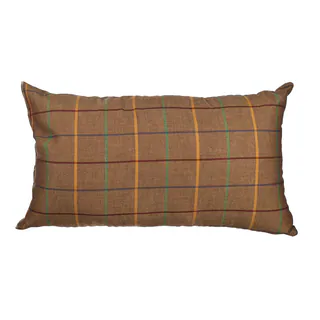 Brown Window Pane Plaid 12x20-inch Down Alternative Filled Throw Pillow