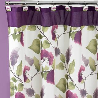 Beautiful Water Color Style Painted Lilac Shower Curtain and Hooks Set or Separates
