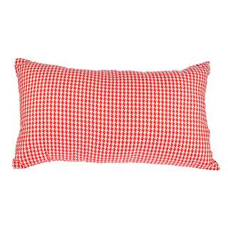 Red Woven Houndstooth 12x20-inch Down Alternative Filled Throw Pillow