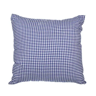 Royal Blue Woven Houndstooth Down Alternative Filled 18-inch Throw Pillow