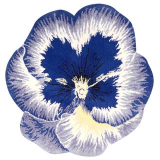 Nourison Petals Blue Square Rug (3' x 3')
