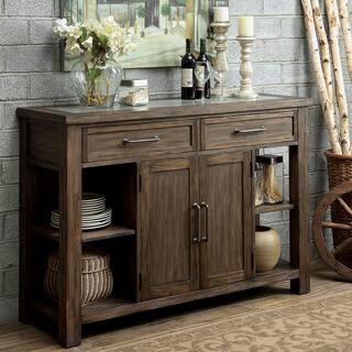 Furniture of America Bailey Rustic Weathered Elm Dining Server