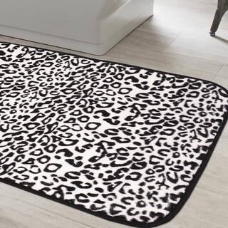 Exotic Snow Leopard Print Quick Dry Memory Foam Bathroom Rug 20 inches wide x 31.5 inches long
