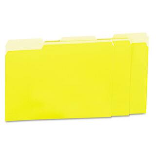Universal Yellow Recycled Interior File Folders (Box of 100)