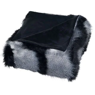 Windsor Home Luxury Long Haired Striped Faux Fur Throw