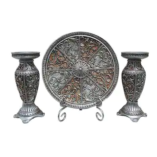 D'Lusso Designs Sofia Collection 4-piece Charger, Stand and 2-piece Candlestick Set