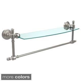 Retro Wave Collection 18-inch Glass Vanity Shelf with Integrated Towel Bar