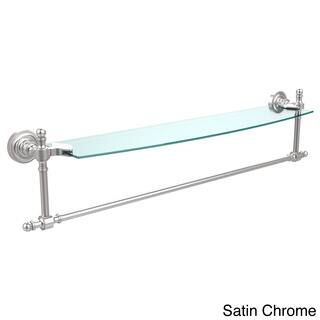 Retro Dot Collection 24-inch Glass Vanity Shelf with Integrated Towel Bar