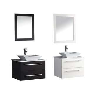 MTD Vanities Malta 36-inch Single Sink Wall Mounted Bathroom Vanity Set with Mirror and Faucet