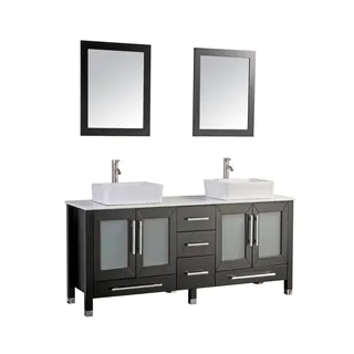 MTD Vanities Malta 71-inch Double Sink Bathroom Vanity Set with Mirror and Faucet