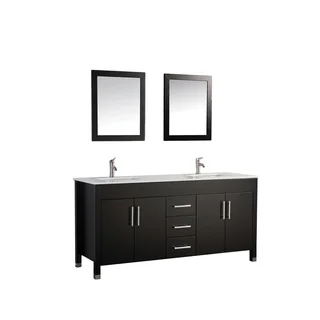 MTD Vanities Monaco 63-inch Double Sink Bathroom Vanity Set with Mirror and Faucet