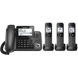Panasonic KX-TGF383M DECT 6.0 3-handset Bluetooth Landline Telephone with Corded Base Unit (Refurbished)