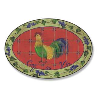 Stupell Coq Au Vin Rooster Red Oval Wall Plaque