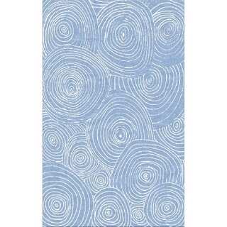 Juniper Blue Swirls Area Rug (3' x 5')