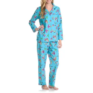 La Cera Women's Hummingbird 2-Piece Pajama Set