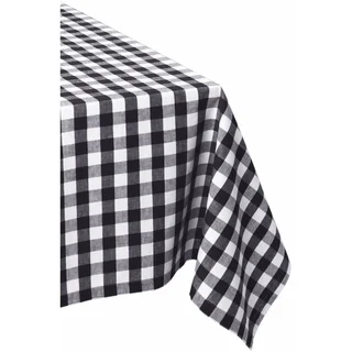 Black & White Checkers 52 x 52 Tablecloth