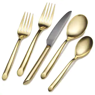 Towle Living Goldtone 'Wave' Stainless Steel 20-piece Flatware Set