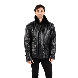 Excelled Men's Leather Car Coat (Tall Sizes)