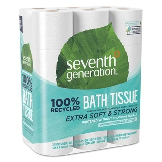 Seventh Generation 100-Percent Recycled 2-Ply White Bathroom Tissue (Pack of 24)