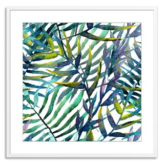 Gallery Direct FTOLIA 'leaves abstract pattern background wallpaper watercolor' Paper Framed