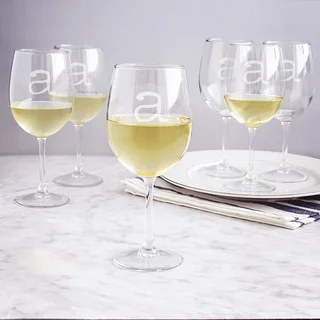Personalized 12-ounce White Wine Glasses (Set of 6)
