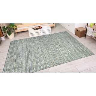Couristan Cape Falmouth/Ivory-Hunter Indoor/Outdoor Area Rug - 6'6 x 9'6