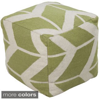 Chevron Lupe Square Wool 18-inch Pouf