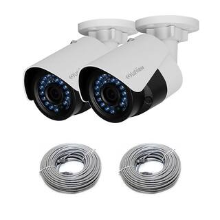 LaView High Definition Wide Angle IP 2.0MP 1080p with Full PoE and Weatherproof Camera and Two 100 ft. Cat5e Cables (Pack of 2)