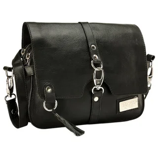 Phive Rivers Black Leather Sling Handbag (Italy)