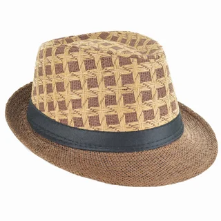 Faddism Fashion Brown Pattern Fedora Hat