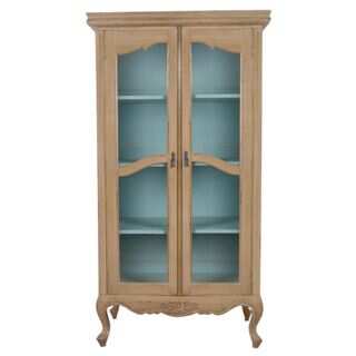 Eads Antique Antique White Display Cabinet With Glass Doors