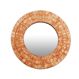 Redmond Medium Round Orange Mirror