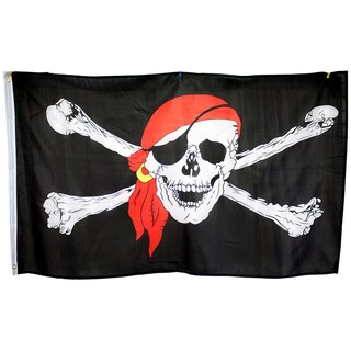 3x5 Super Polyester Red Bandana Pirate Flag indoor Outdoor