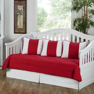 Cabana Red and White 5-piece Daybed Set