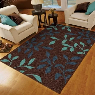 Aria Collection Dazzling Brown Olefin Area Rug (5'2" x 7'6")