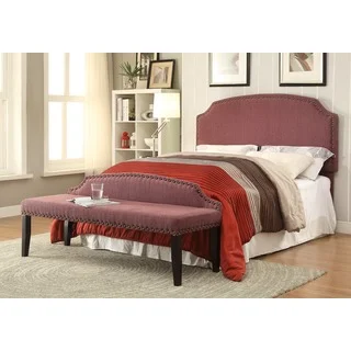 Furniture of America Emira 2-piece Flax Full/Queen Headboard and Bench Set