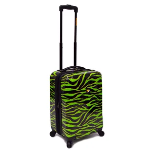 Loudmouth 22-inch Wild Lime Zebra Expandable Hardside Spinner Upright Suitcase