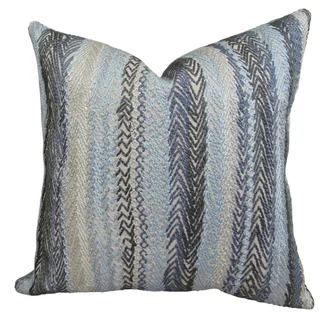 Plutus Zigzag Rows Graphite Handmade Double Sided Throw Pillow