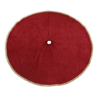 Passion Suede Cinnabar with Gold Fringe 53-inch Round Tree Skirt