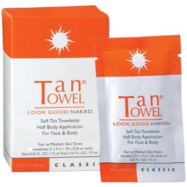 Tan Towel Self-Tan Towelette Half Body Application (Pack of 10)
